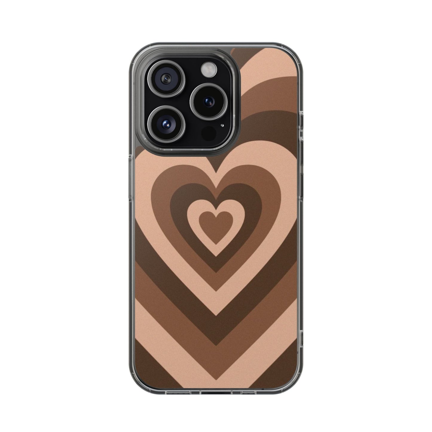 Y2K Brown Heart Phone Case