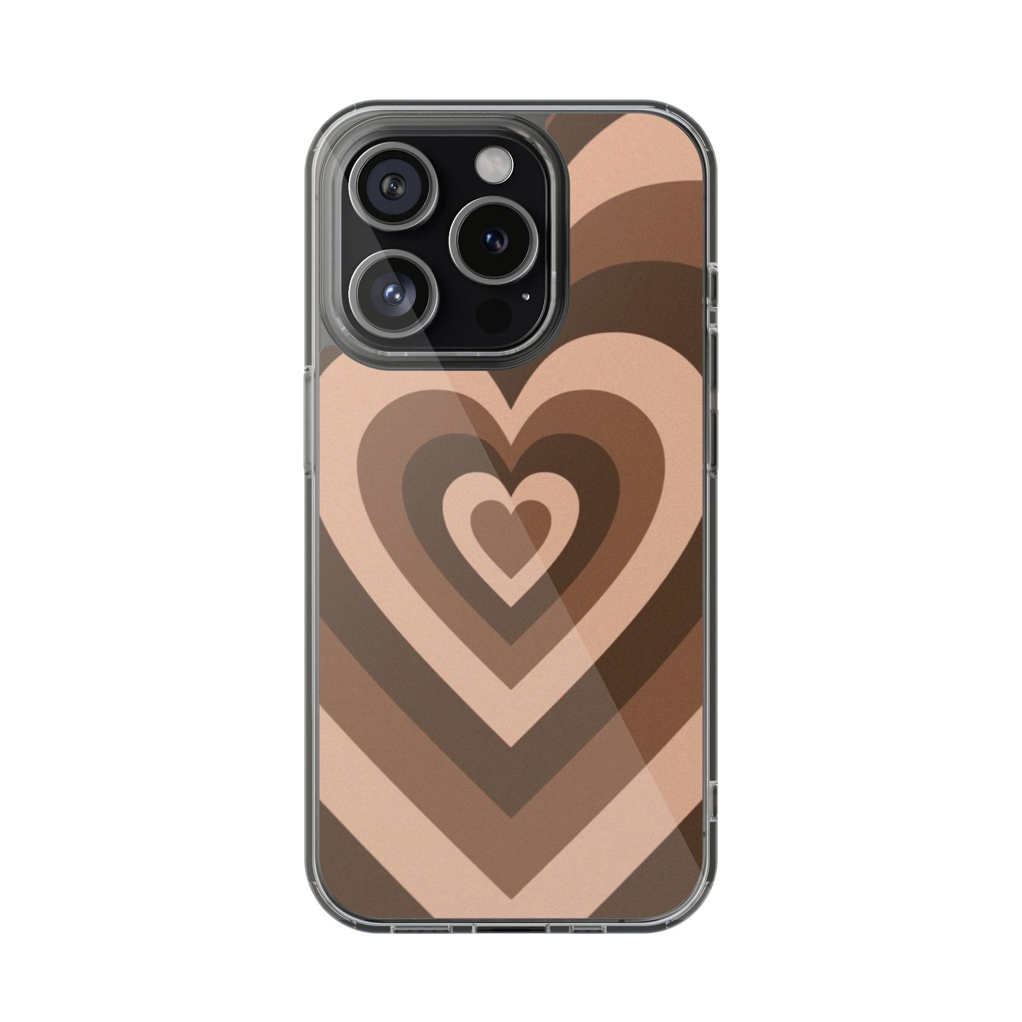Y2K Brown Hearts Phone Case
