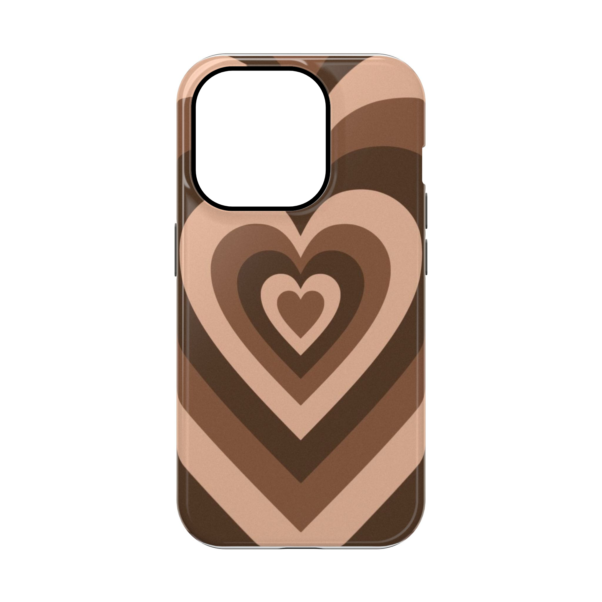 Y2K Brown Heart Phone Case