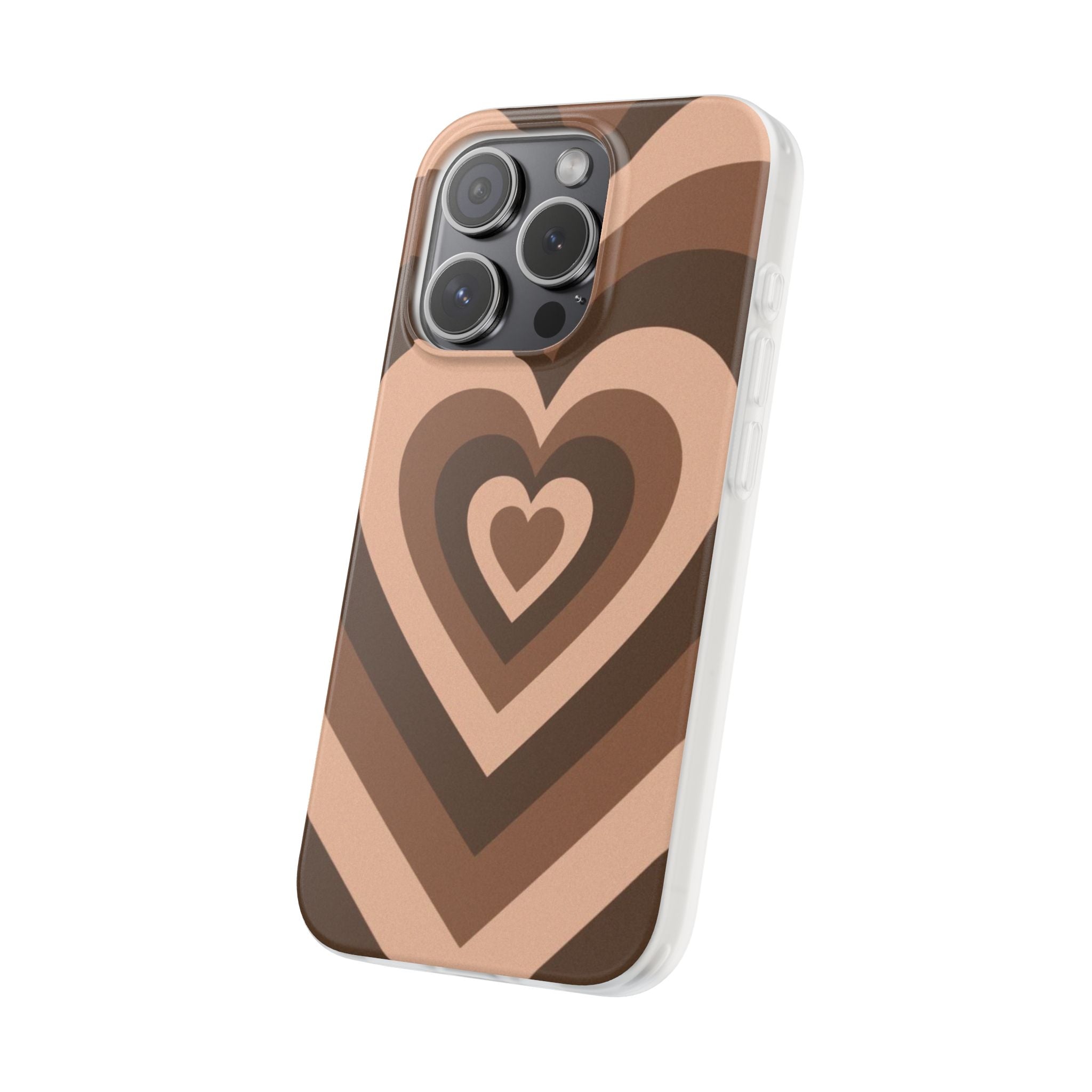 Y2K Brown Heart Phone Case