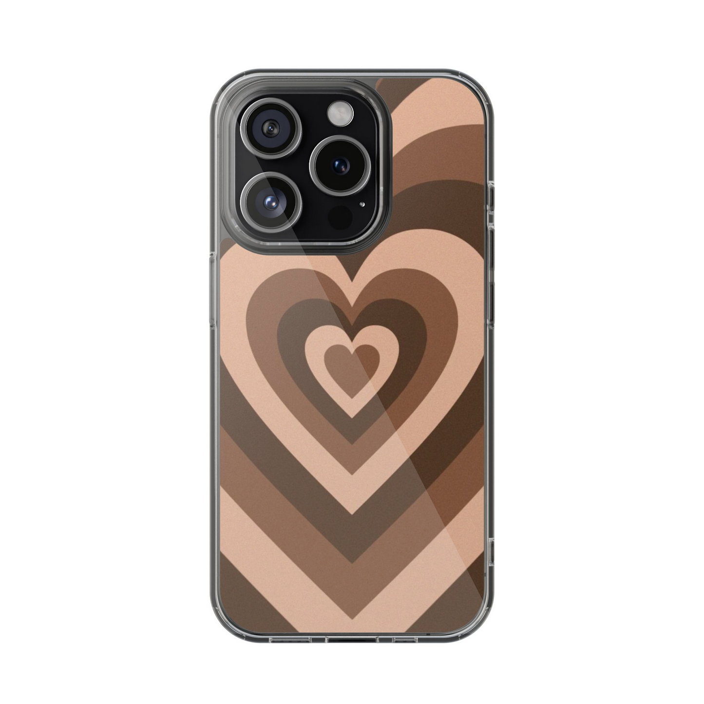 Y2K Brown Hearts Phone Case