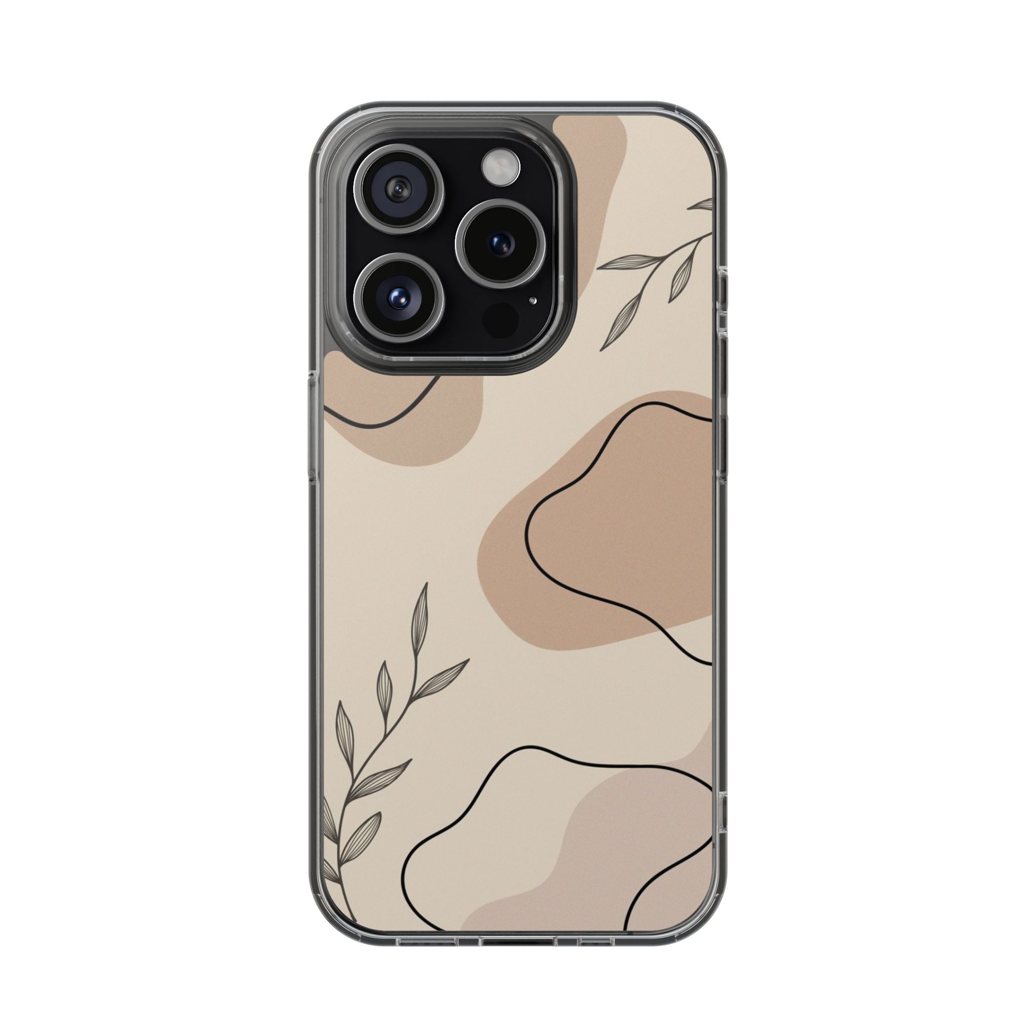 Beige Leaves Art Phone Case