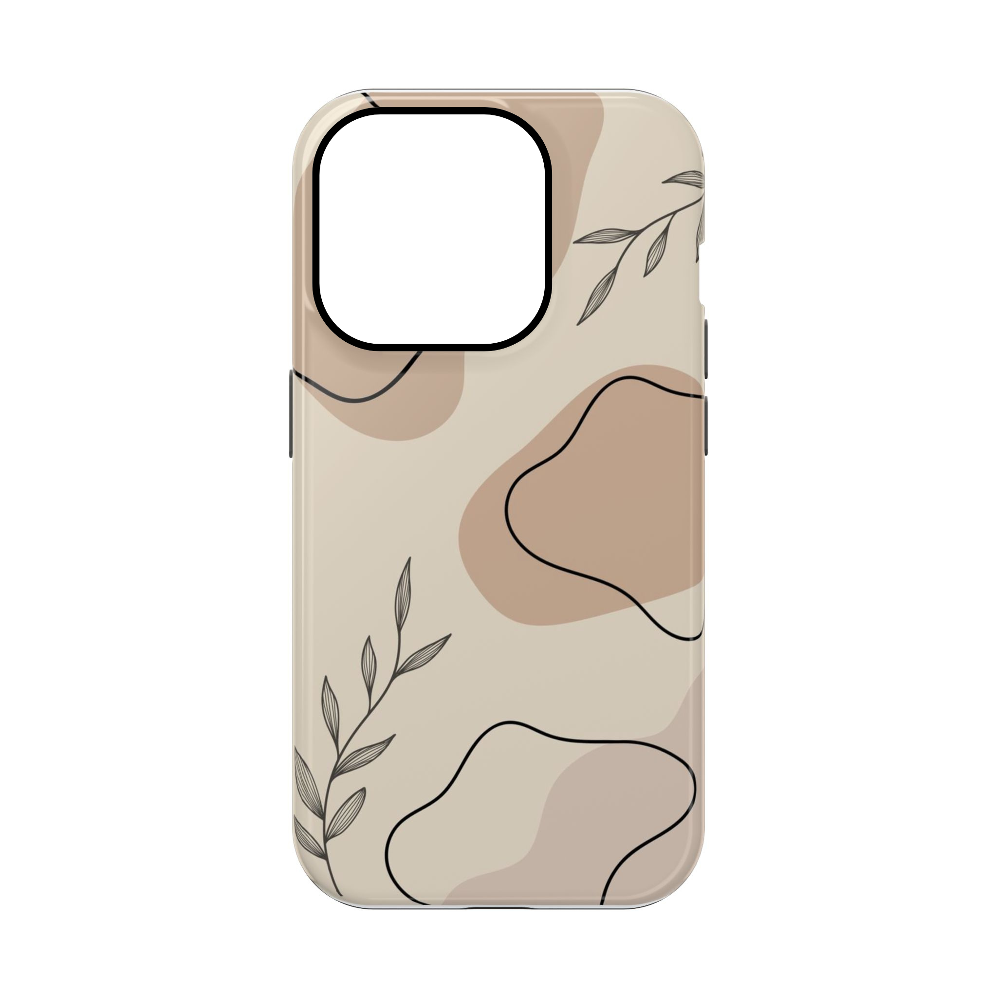Beige Leaves Art Phone Case