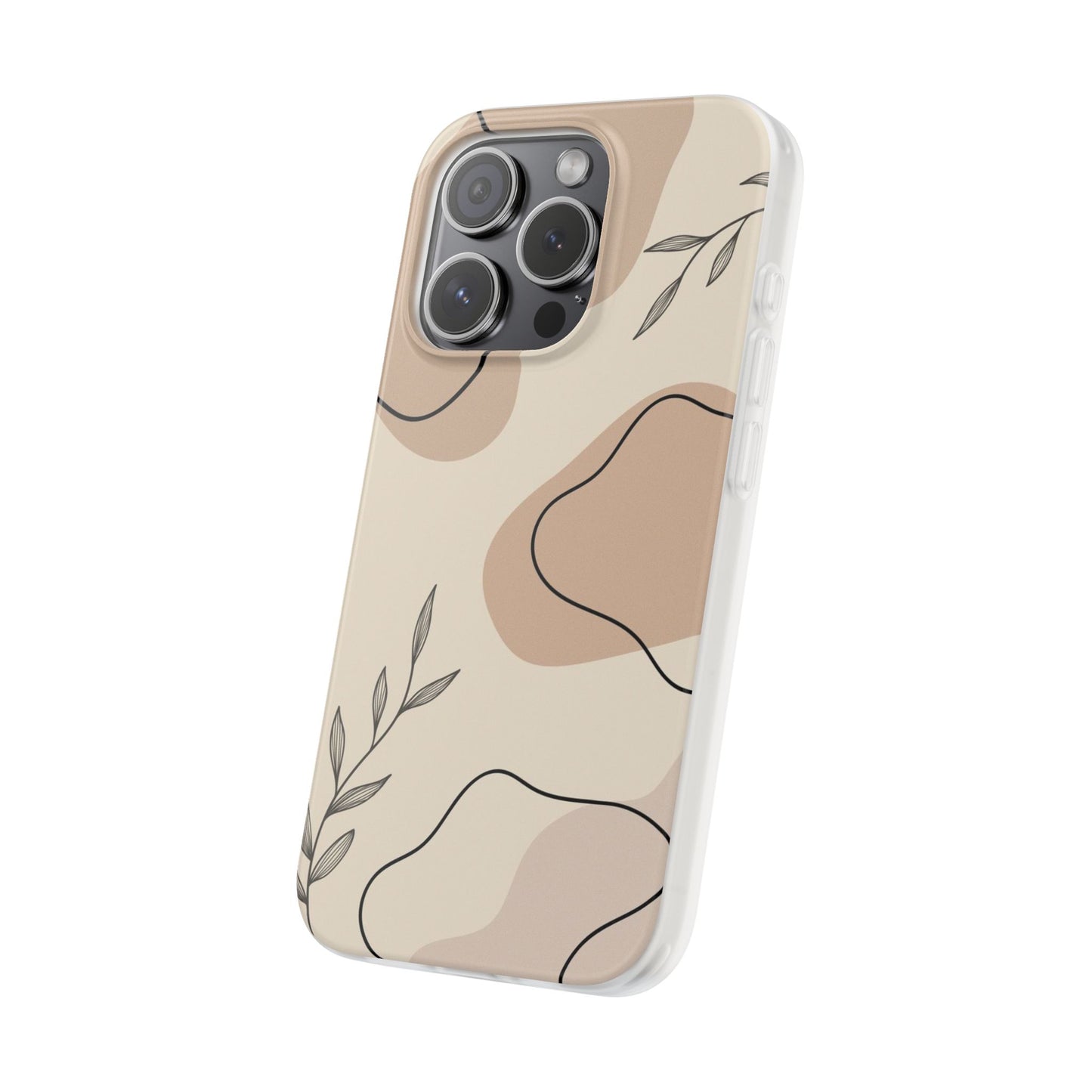 Beige Leaves Art Phone Case