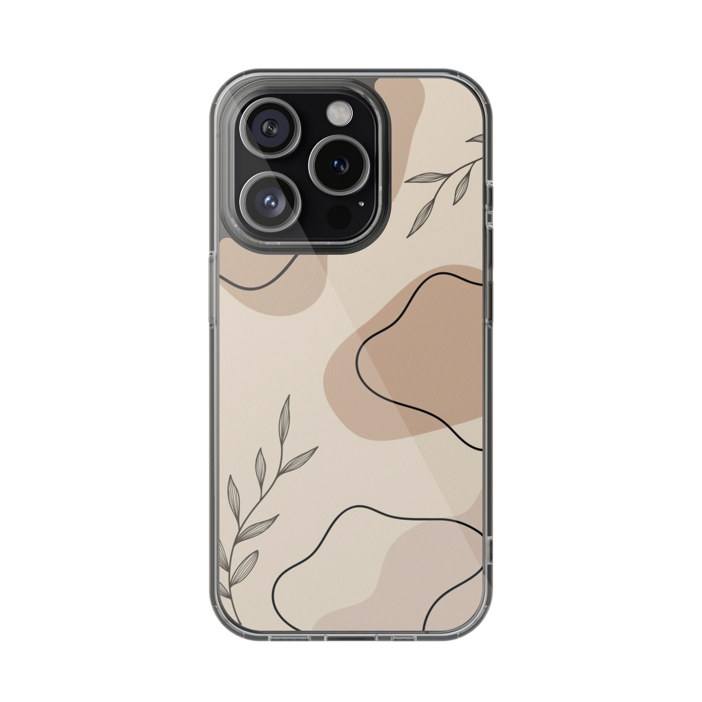 Beige Leaves Art Phone Case